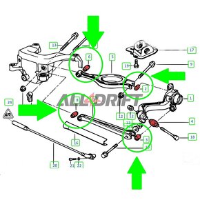 BMW e46 - sada polyuretánových silentblokov - 5