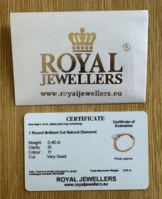 Zásnubný prsteň zlato + diamant 0,40 ct. // veľkosť 54 - 5