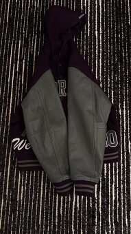 Supreme King Hooded Varsity Jacket Purple - 5