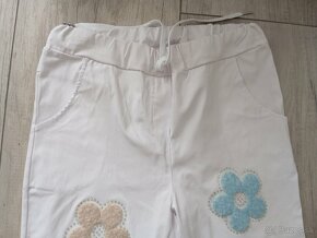 Biele elastické nohavice - 5