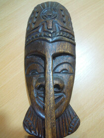 Drevený totem na stenu - africká maska - nová - 5