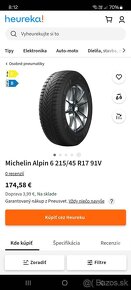 215/45 R17 91V Michelin Alpin 6 (2ks) - 5