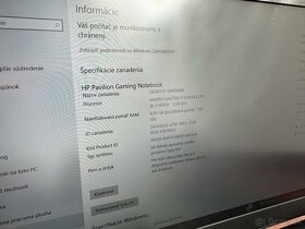 Predám herný notebook HP Pavilion Gaming 15 - 5