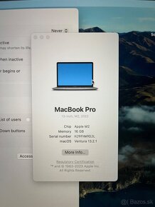 Macbook Pro M2 13” 1tb 16gb RAM - 5