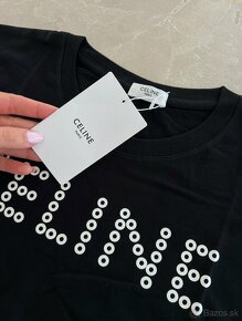 CELINE čierne dámske tričko s nápisom - 5