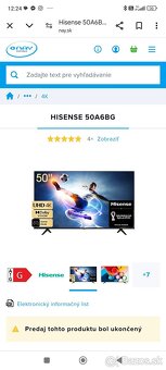 Zánovný Smart Tv Hisense 50A6BG-PC 329€ - 5