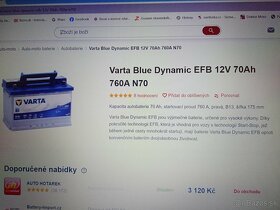 Bateria VARTA  EFB  +70 Ah 420 A a EXIDE 235 Ah 1300 A - 5