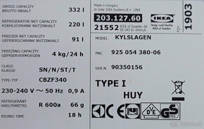 Chladnicka s mraznickou Ikea/Whirlpool - 5