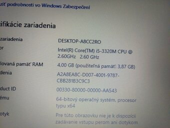 rozpredám plnefunkčný notebook Hp elitebook 8470p - 5