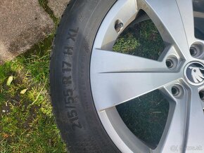 Škoda originál disky TRITON 5x112 + zimné gumy 215/55R17 HXL - 5