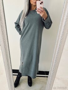 Dámske OVERSIZE maxi šaty Grey - 5