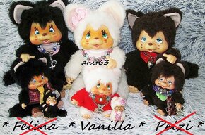 Retro vzácná Nyamy monchhichi MAXI mončičák 35 cm. Rok 1979 - 5