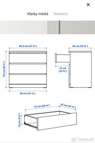 Predám komodu IKEA Malm - 5