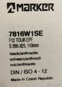 Viazanie Marker F12 Tour EPF S 110mm (mondo 265-325mm) - 5