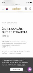 Čierne sandále Guess s retiazkou č.40 (39) - 5