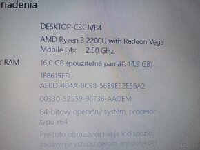 predám Hp 255 G7 , AMD Ryzen™ 3 , 16gb ram , 256gb ssd - 5