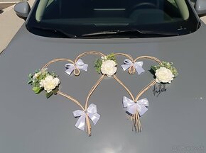 Ivory srdiečka na svadobné auto - 5