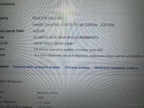 Počítač Dell 3010.Intel i5-3470 4x3,20GHz.8gb ram.256gb SSD - 5