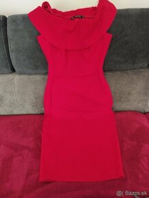 Zmyselné jasnočervené šaty + darček - červený matný rúž - 5