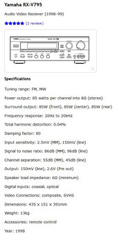 -- Predám receiver Yamaha RX-V795RDS -- - 5