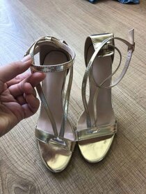 strieborno-zlaté sandálky - 5