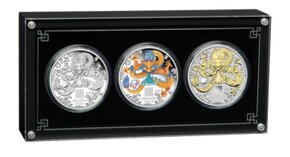 Set strieb.mincí 3 oz-Lunárna séria III. -Rok draka 2024

 - 6