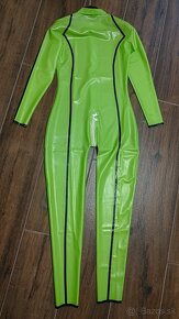 Latexový catsuit - zelený - 6