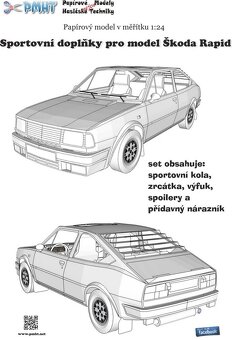 Papierový model - ŠKODA Rapid 136 (1987) červená - 6