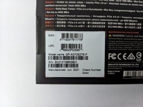 GIGABYTE AORUS Gen4 7000s Premium 2TB v záruke / nepoužité - 6