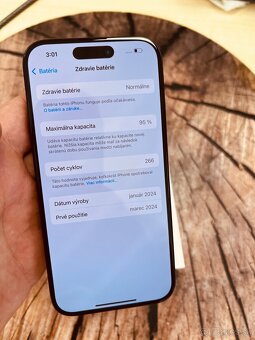 iPhone 15 pro 128 blue Titan batéria 93% top stav - 6