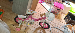 Detký ružový bicykel s pomocnými koleskami Mirella - 6