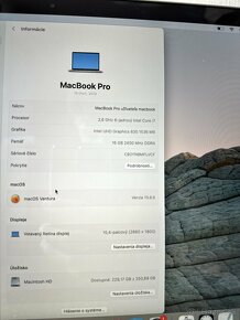 Predám MacBook PRO 2019 15”, 16GB/256GB,I.CORE i7, TOP - 6