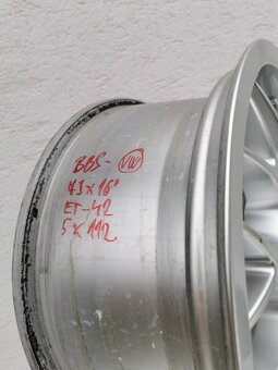 BBS originál alu disky 5x100 R16 ET42 Vw, Škoda - 6