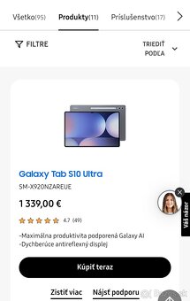 Predám Samsung s10 ultra 256gb strieborný nový TOP - 6