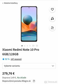 Xiaomi redmi note 10 pro 128 g - 6