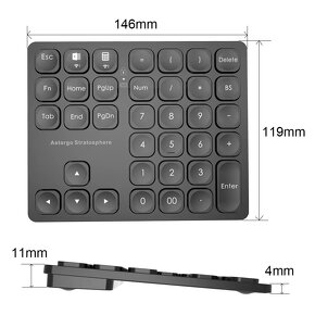 bezdrôtová bluetooth numpad keyboard, číselná klávesnica so - 6