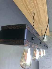 Závesné drevene svietidlo , lampa , luster - 6