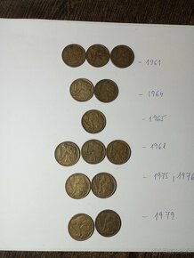 1koruna 1968,1961,1964,1965,1975,1976,1979 - 6