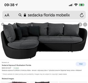 Sedacka Rozkladacia Florida Sedacia suprava Pohovka Hlboka - 6