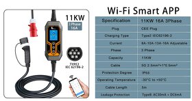 Predám nový prenosný Wallbox 3-fazový, 11kw, WiFi - 6