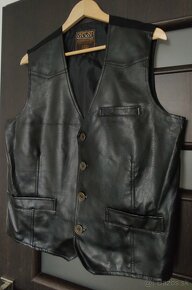 Pánska kožená vesta L - 6