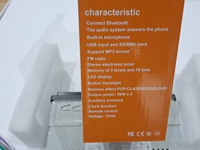 Autoradio - s Bluetooth -USB/SD/AUX - 4x50W - 6