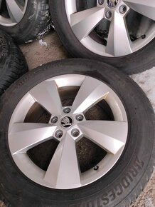 Zimná 4ks alu disky orig. Škoda 5x112 R17 pneu 215/65 r17 - 6