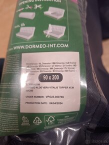 Predám Dormeo vrchný matrac, aloe vera vitalis,90x200 - 6