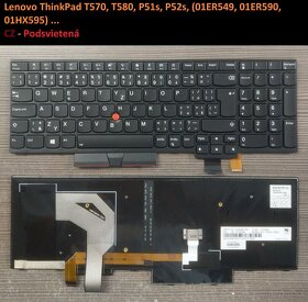 Klavesnice Lenovo Y50, Y50-70, Y70-70// T570, T580, P51 P52 - 6