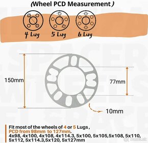 1cm / 10mm rozširovacie podložky - 6