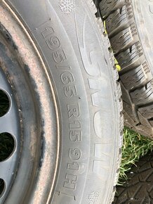 5x112 195/65 r15 zimné pneu + plech. Disky - 6