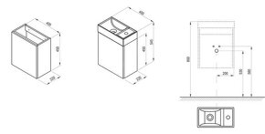 Umývadlo so skrinkou Ravak Veda 400 slim - 6