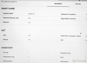 Televízor LG UHD TV 4K, webOS 3.0 smart TV, LeD, 123 cm/49 - 6