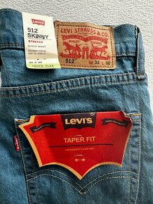 Nové pánske džínsy - slim LEVIS 512 - veľkosť 32/32 - 6